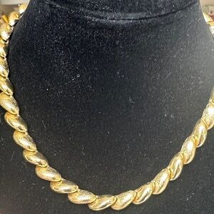 Gold Twisted Rope Statement Necklace - Heavy, Marconi Style